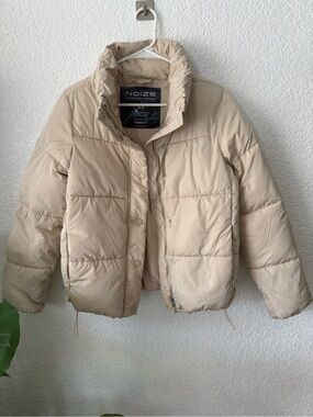 Noize Beige Quilted Puffer Jacket